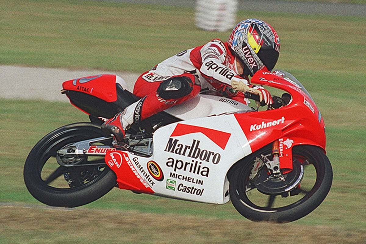 Tex Geißler auf der 125er-Aprilia 1996