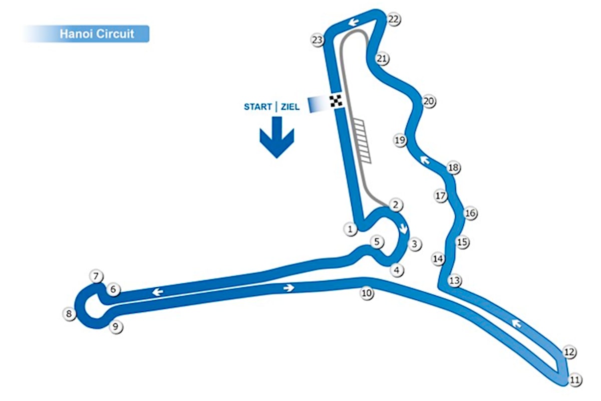 Das Layout der Hanoi-Rennstrecke