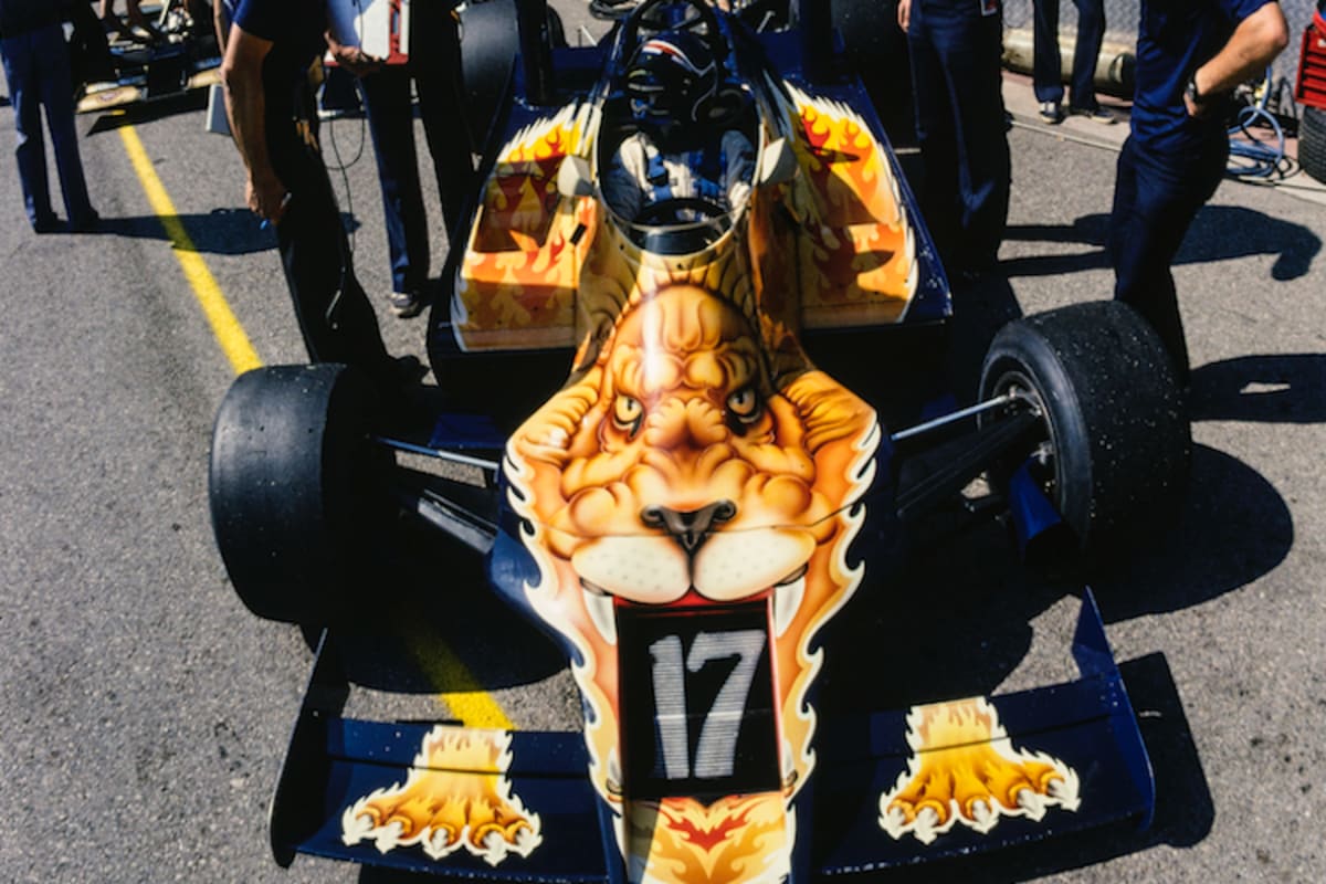 Jan Lammers 1979 mit dem Löwen von Sponsor Samson