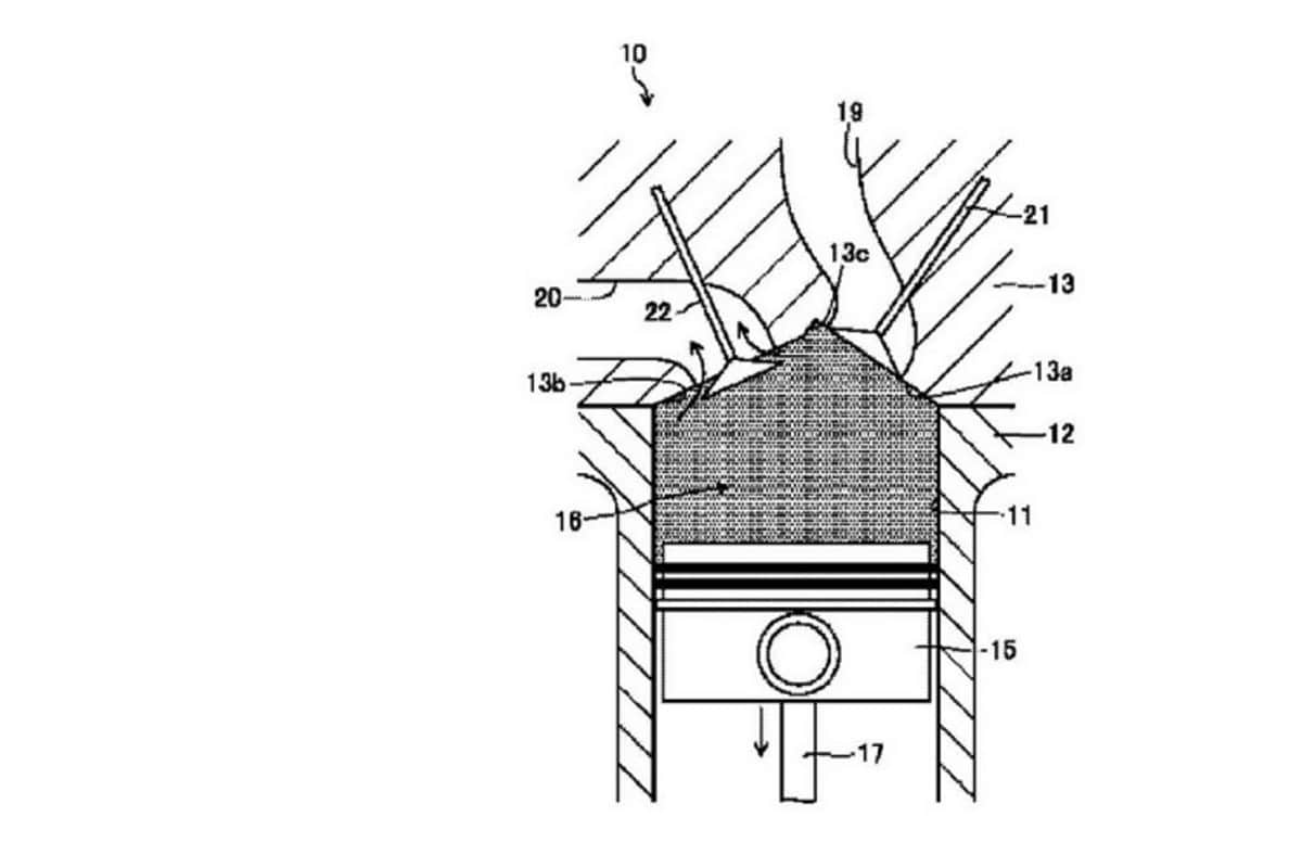 Arbeitstakt, Kolben bewegt sich nach unten, Auslassventil wird schon geöffnet