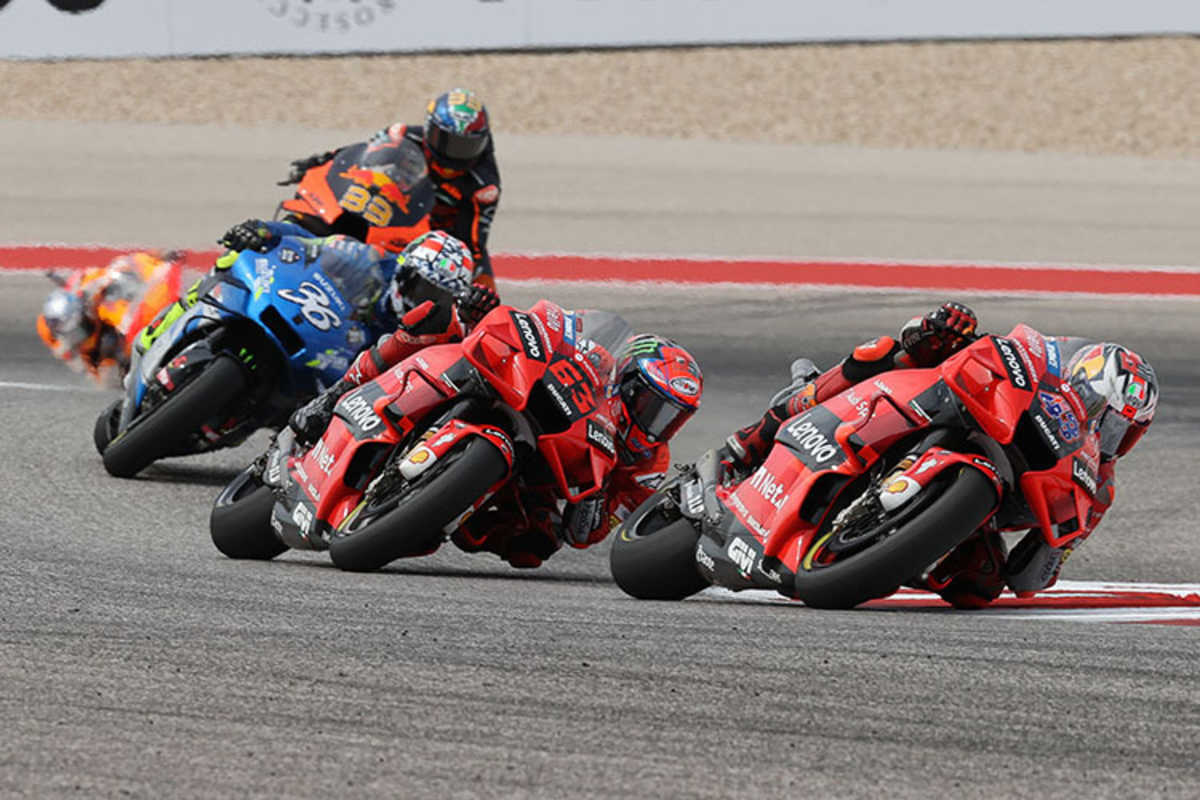 Texas-GP: Jack Miller (43) und Bagnaia (63) verfolgen Marc Márquez