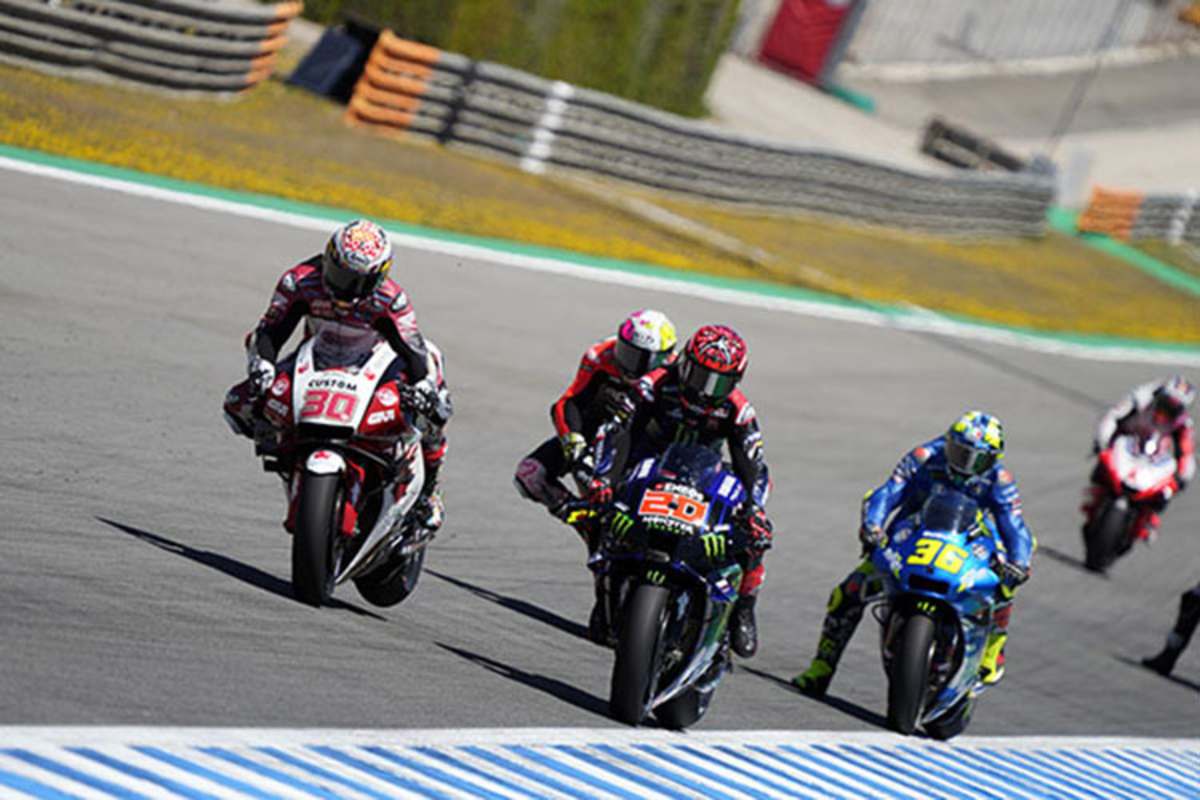 Jerez-Rennen: Nakagami (30) bremst Quartararo (20) aus 