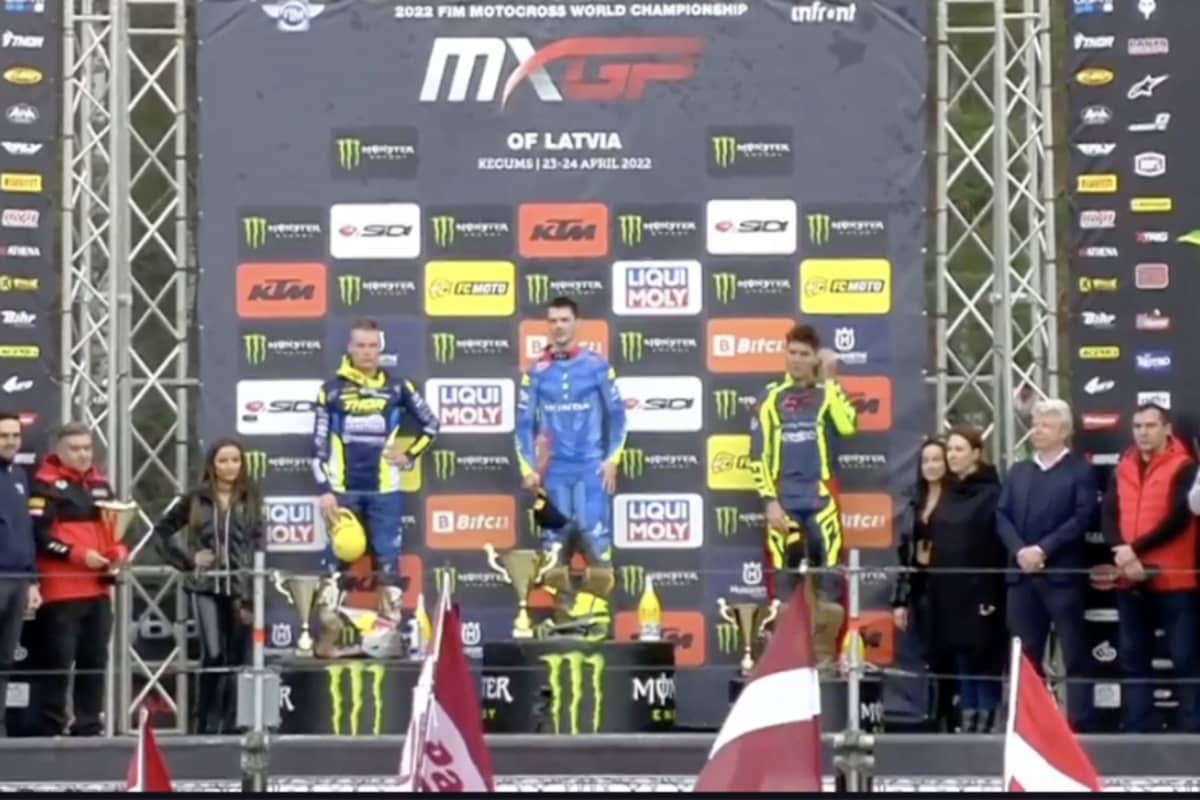 Das MXGP-Podium von Kegums