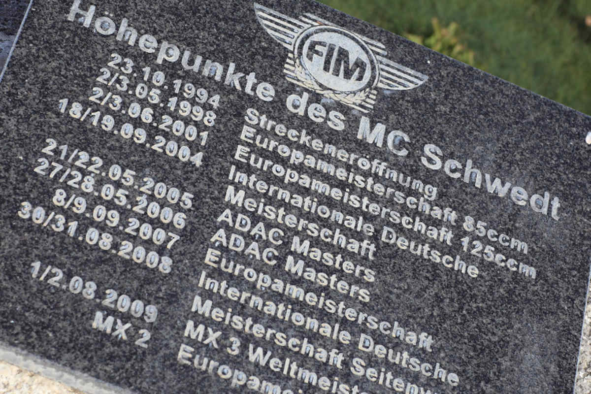 Die Höhepunkte des MC Schwedt in Stein gemeißelt