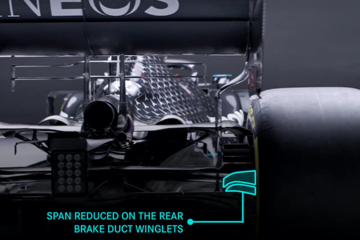 Der Bereich der Winglets an der Belüftung der Hinterradbremsen wurde verringert  