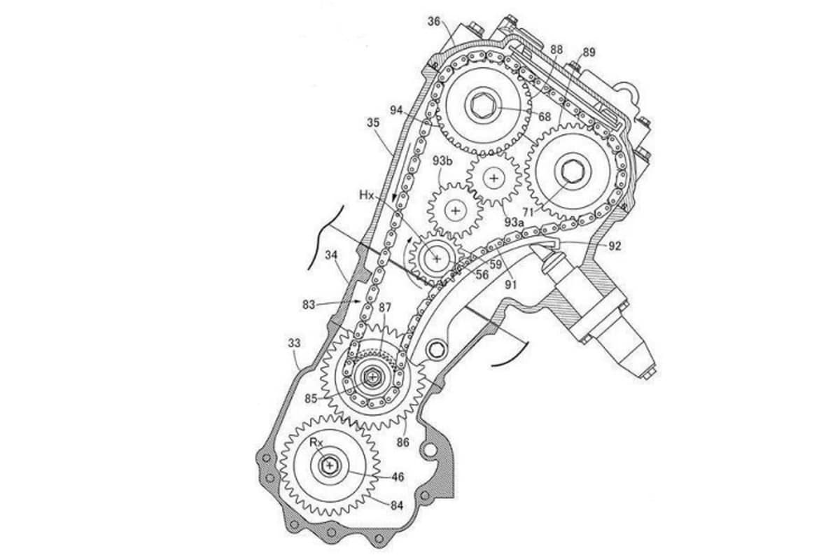 Antrieb des Hülsendrehschiebers mit Zahnradkaskade vom Zahnrad der Einlass-Nockenwelle