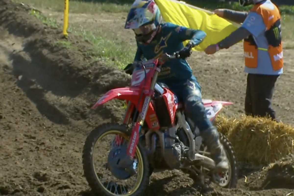 Hunter Lawrence nach seinem zweiten Crash