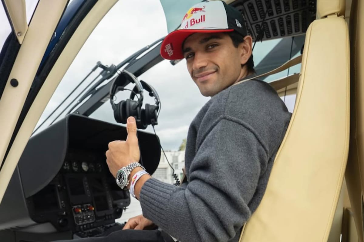 Martin absolvierte auch einen Hubschrauberrundflug