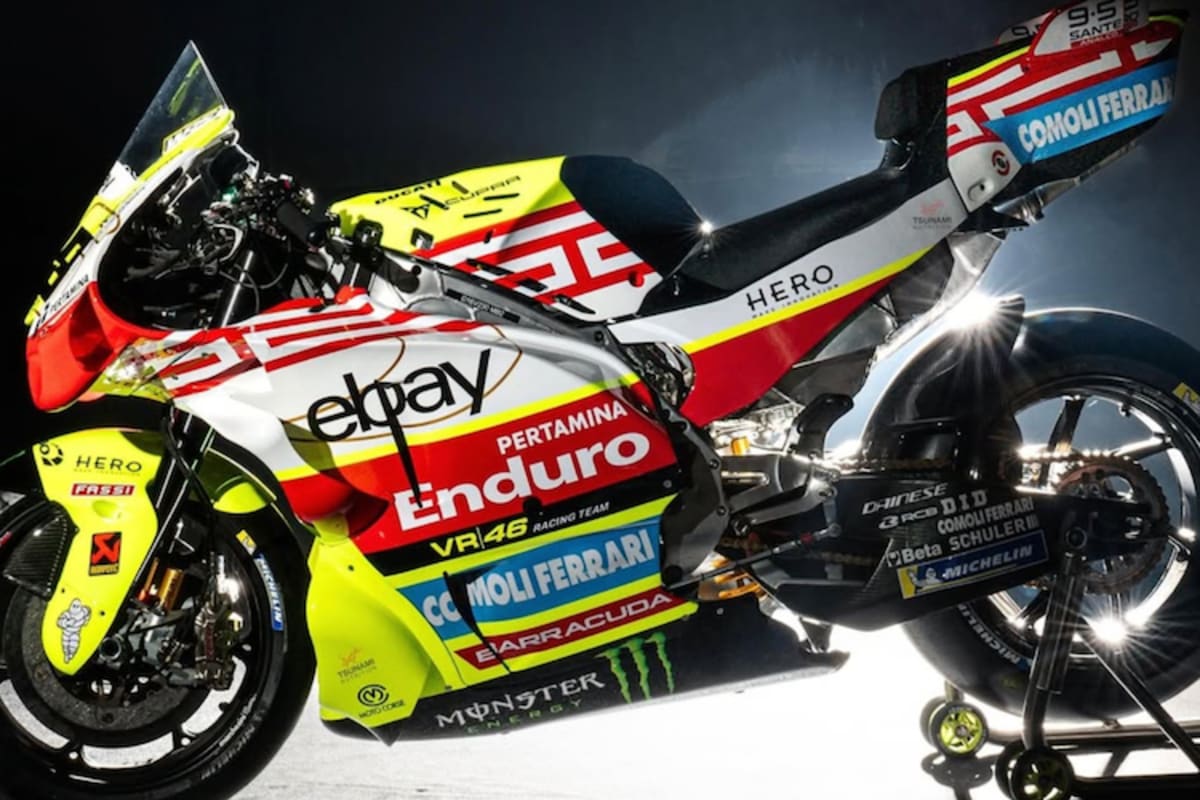 Die Ducati Desmosedici von VR46 Racing in den speziellen Farben für den Indonesien-GP