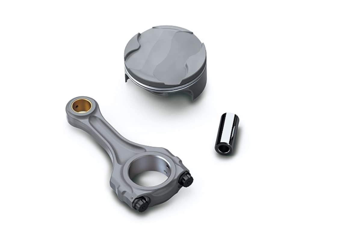 Der RR-Version vorbehalten: Superleichte Kolben, Titanpleuel von Pankl