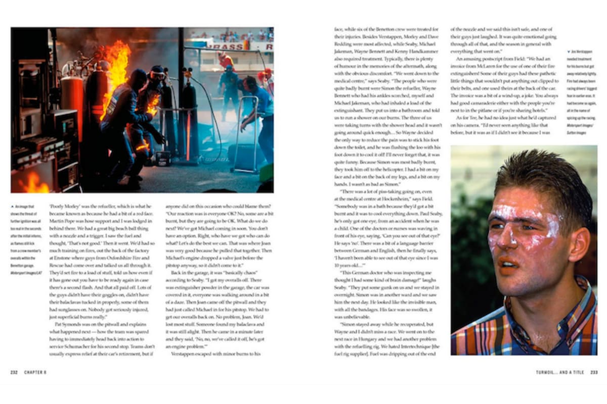 Feuerunfall von Jos Verstappen in Hockenheim