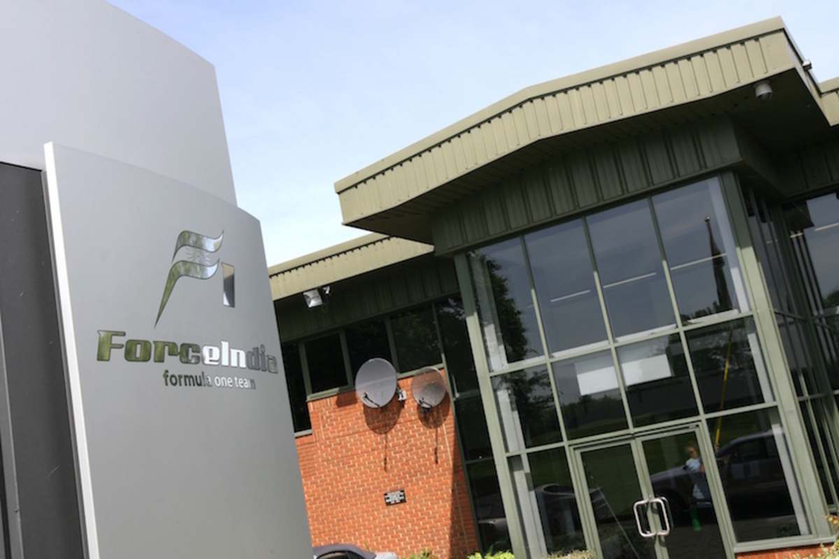 So sah der markante Eingang aus, als das Team Force India hiess