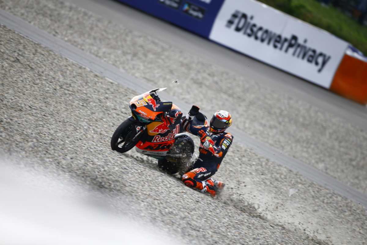 Im Qualifying und Rennen ging er in Kurve 3 zu Boden