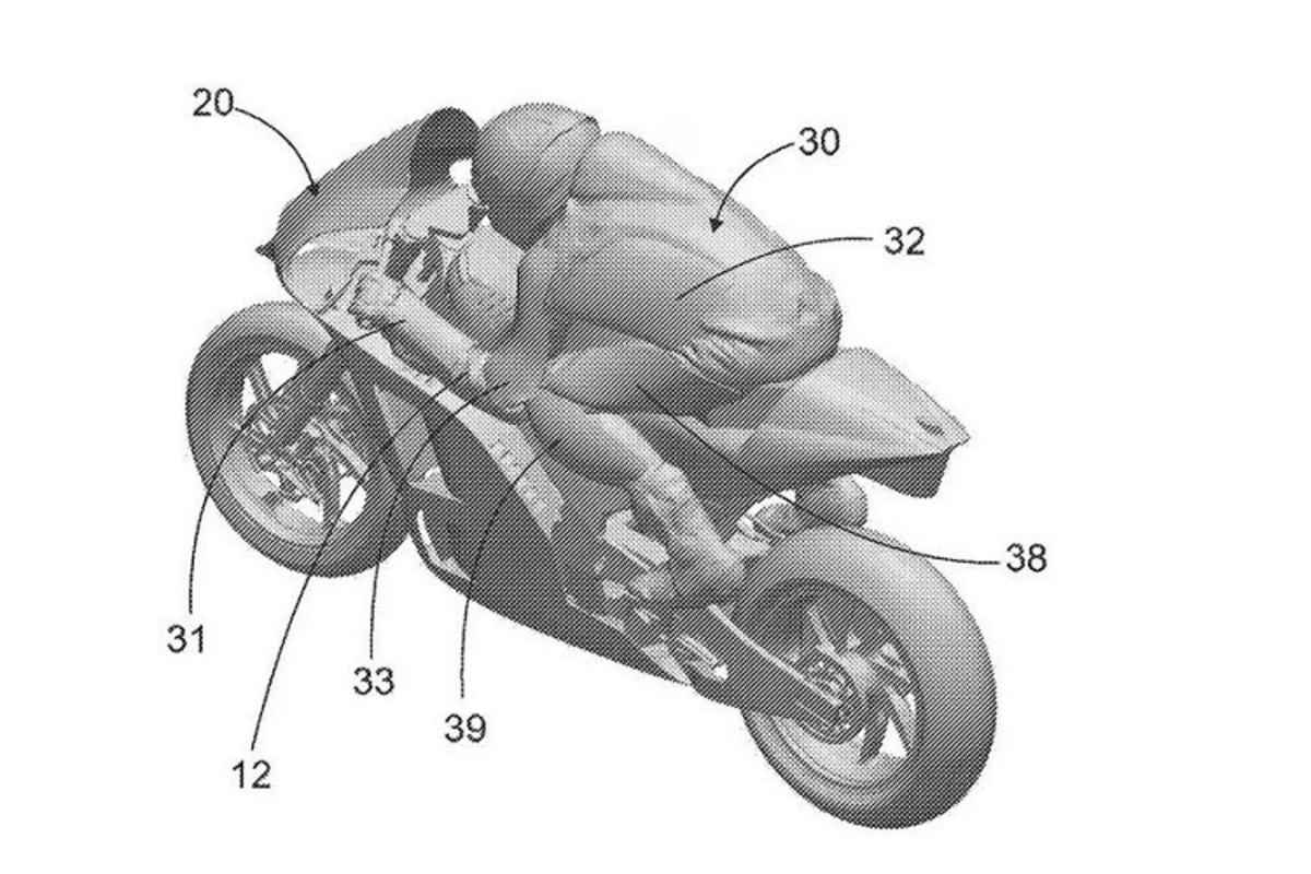 Aerodynamischen Ausbuchtungen an Armen, Beinen und seitlich am Oberkörper des Fahrers