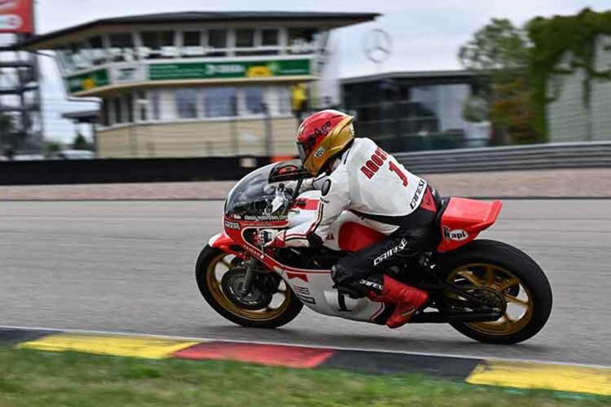 Giacomo Agostini gestern auf dem Sachsenring; von Wagner bekam er kein Motorrad