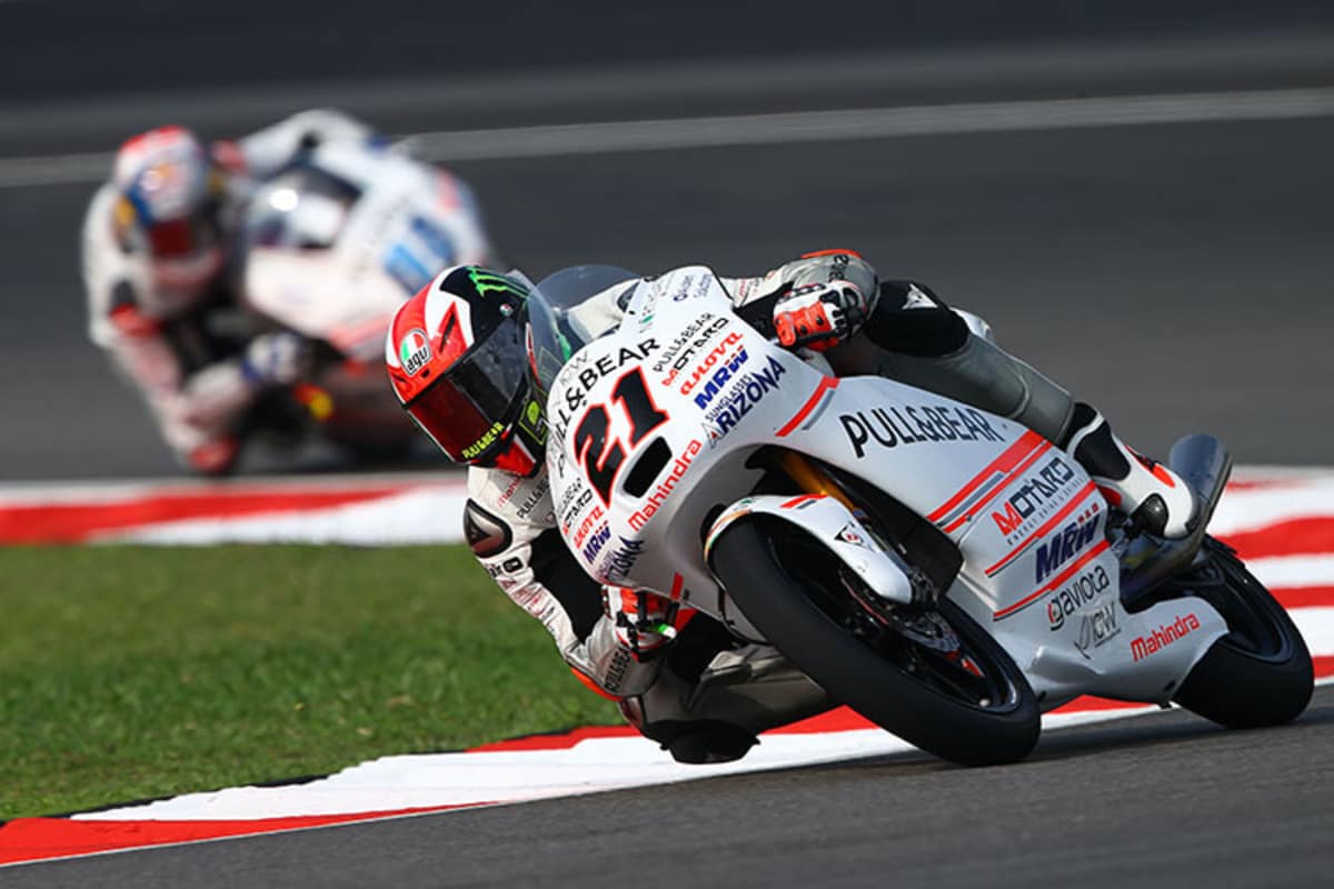 Pecco Bagnaia 2016 in Sepang auf der Werks-Mahindra des Aspar-Teams