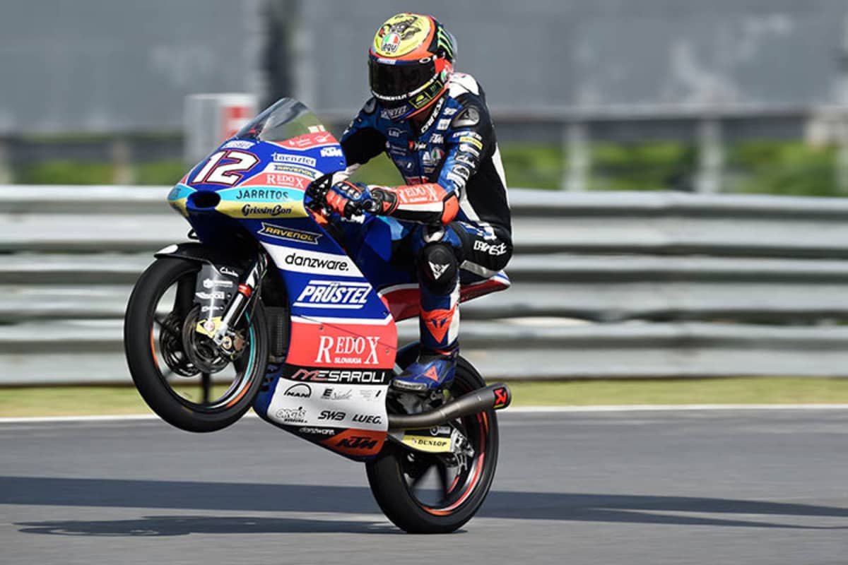 Marco Bezzecchi 2018 auf der KTM nach Platz 5 in Sepang