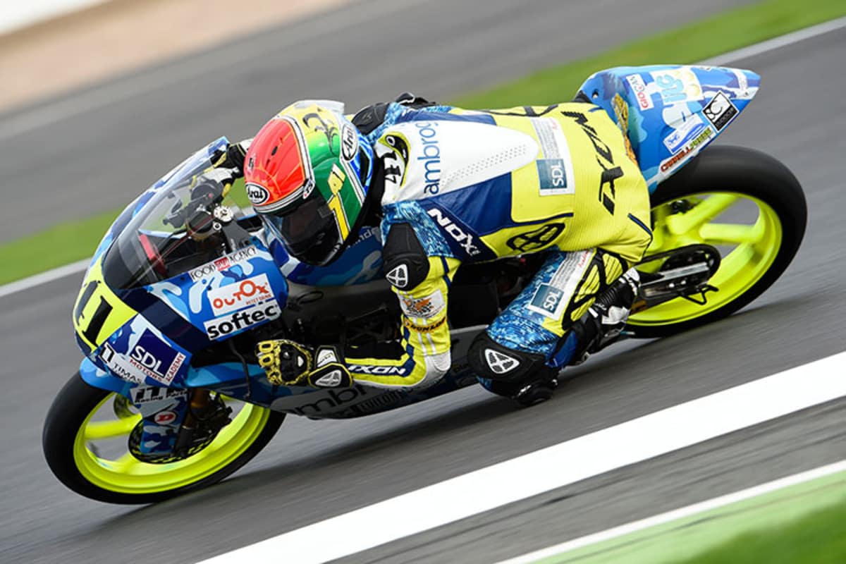 Brad Binder 2014 auf der farbenfrohen Moto3-Mahindra: 11. WM-Rang