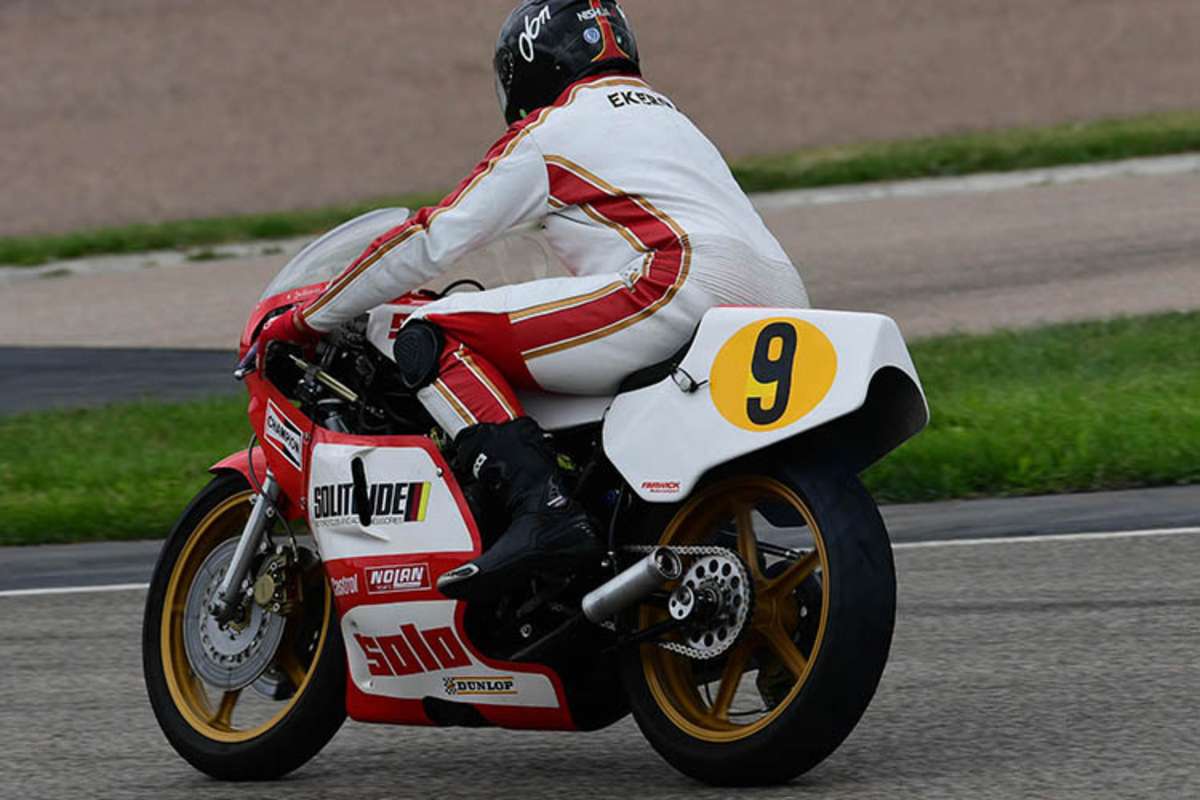 Jon Ekerold auf der Bimota-Yamaha 350