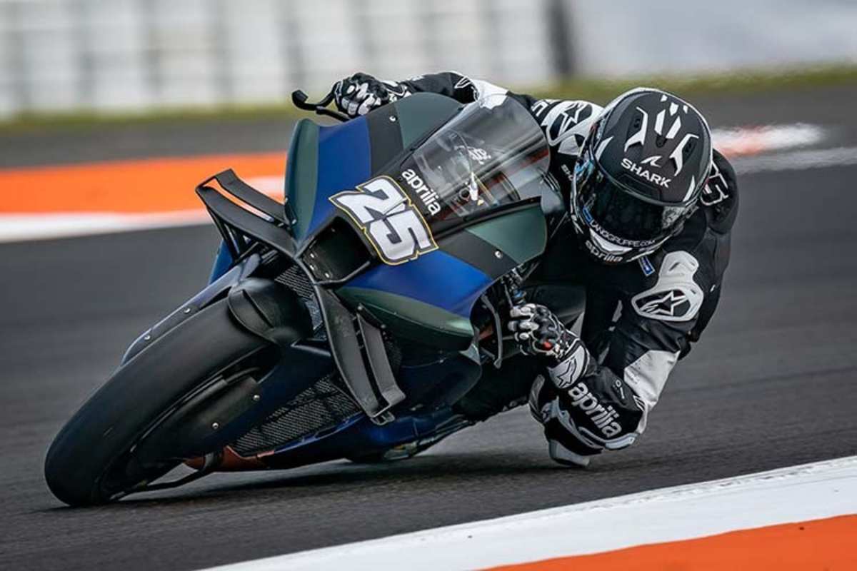 Raúl Fernández auf der Aprilia RS-GP23 beim Valencia-Test am 28.11.