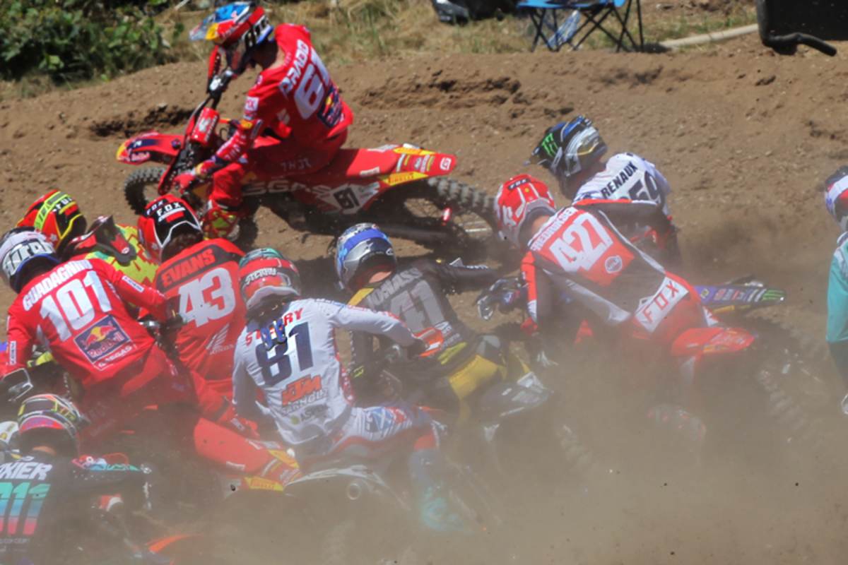 Fredriksen kurz vor seinem Crash im ersten Lauf