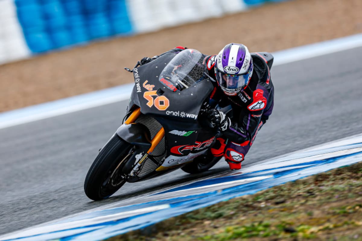 Mattia Casadei, im Regen Zweitschnellster