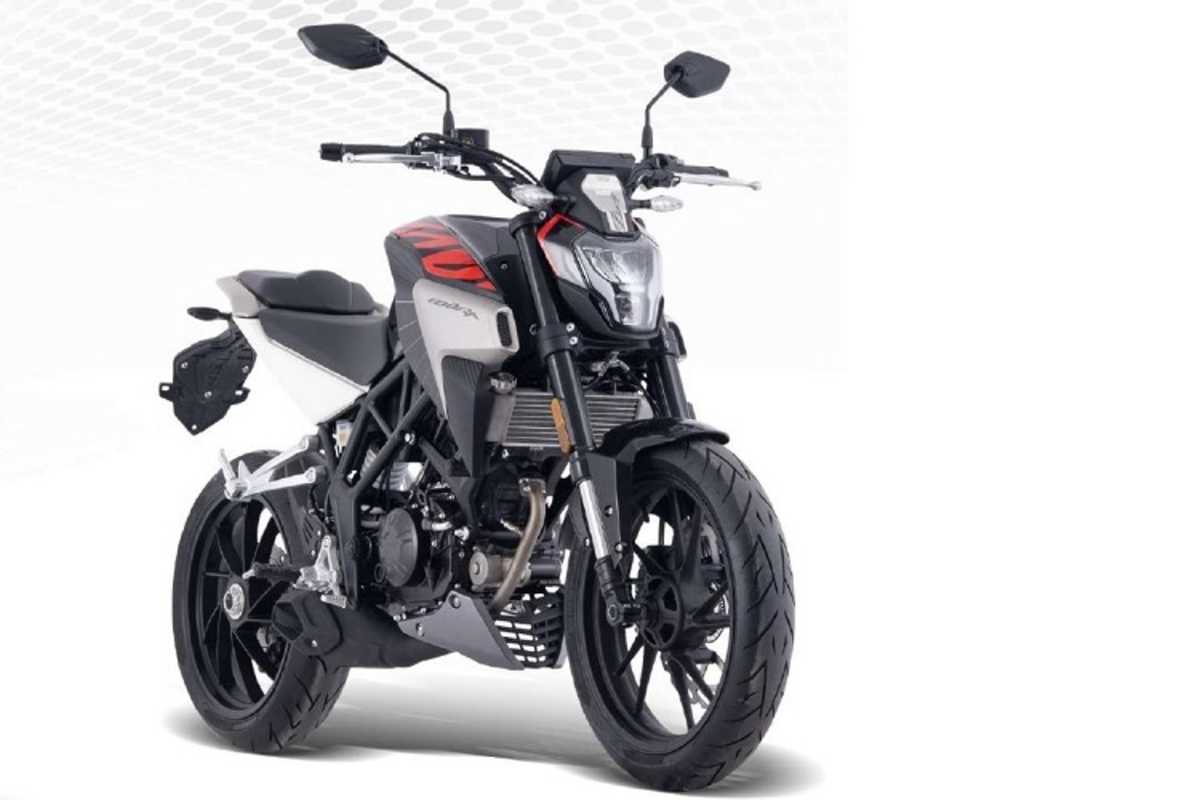 Kove Cobra 125R:Gitterrohrrahmen und Einarmschwinge an einem 125er Roadster