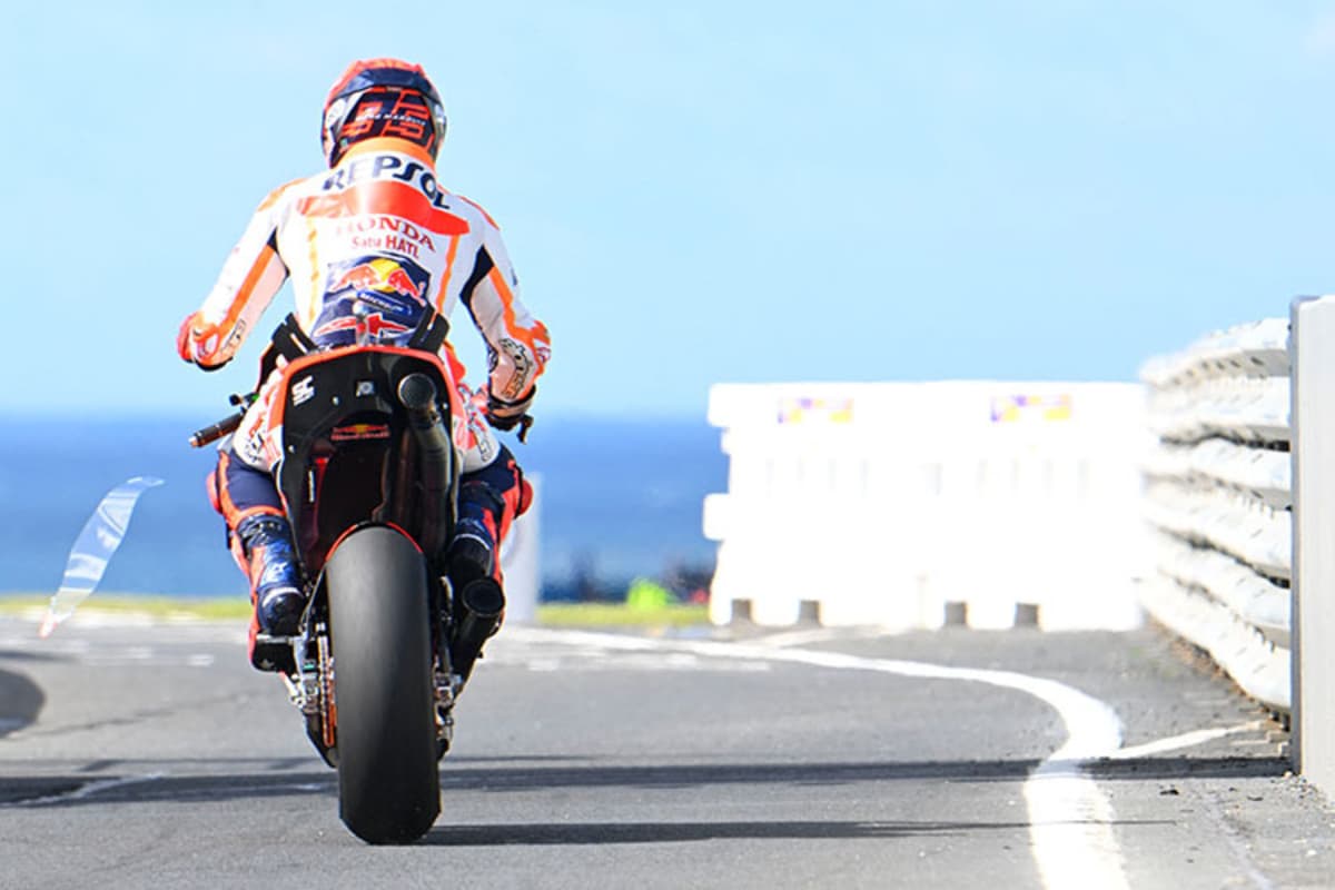 Erstmals mit den schwarzen Dinosaurier-Flügel am Heck unterwegs: Marc Márquez