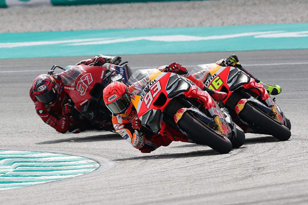 Der Sepang-GP am Sonntag: Marc Márquez vor Joan Mir und Augusto Fernández, diesmal hoffnungslos im Rückstand