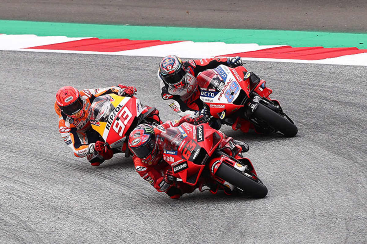 Österreich-GP: Marc Márquez (93) kämpfte gegen Bagnaia (1) und Martin (89)