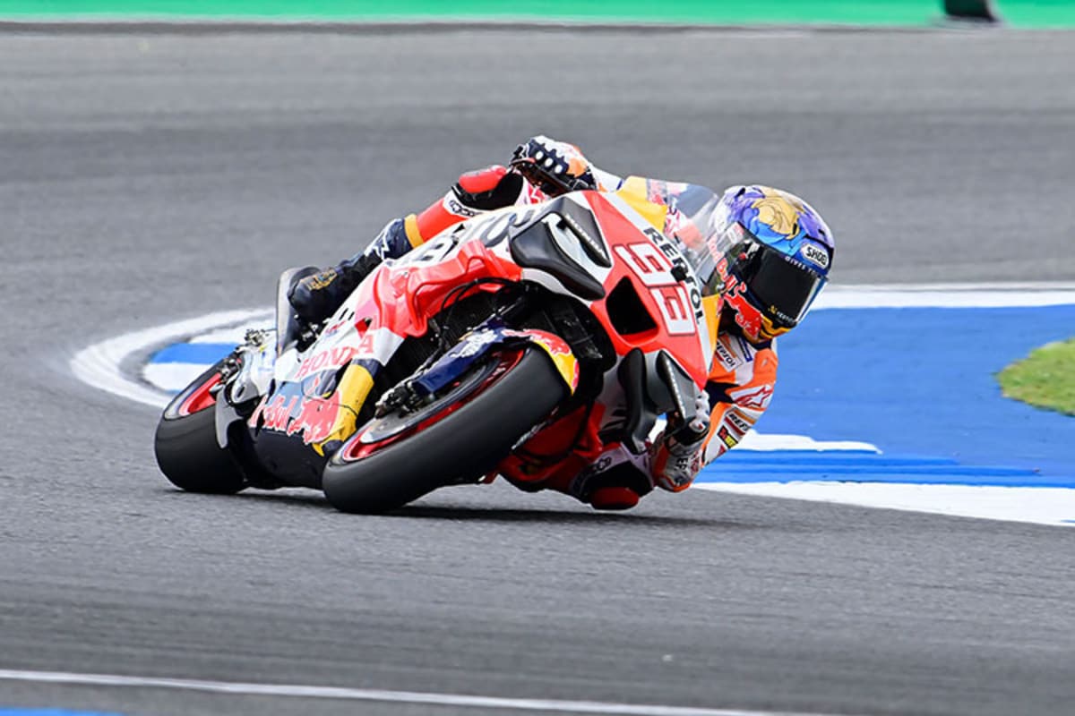 Marc Márquez auf der aussichtslosen Honda in Buriram: In 17 Rennen am Sonntag nur ein Podestplatz (Rang 3 in Japan im Regen)