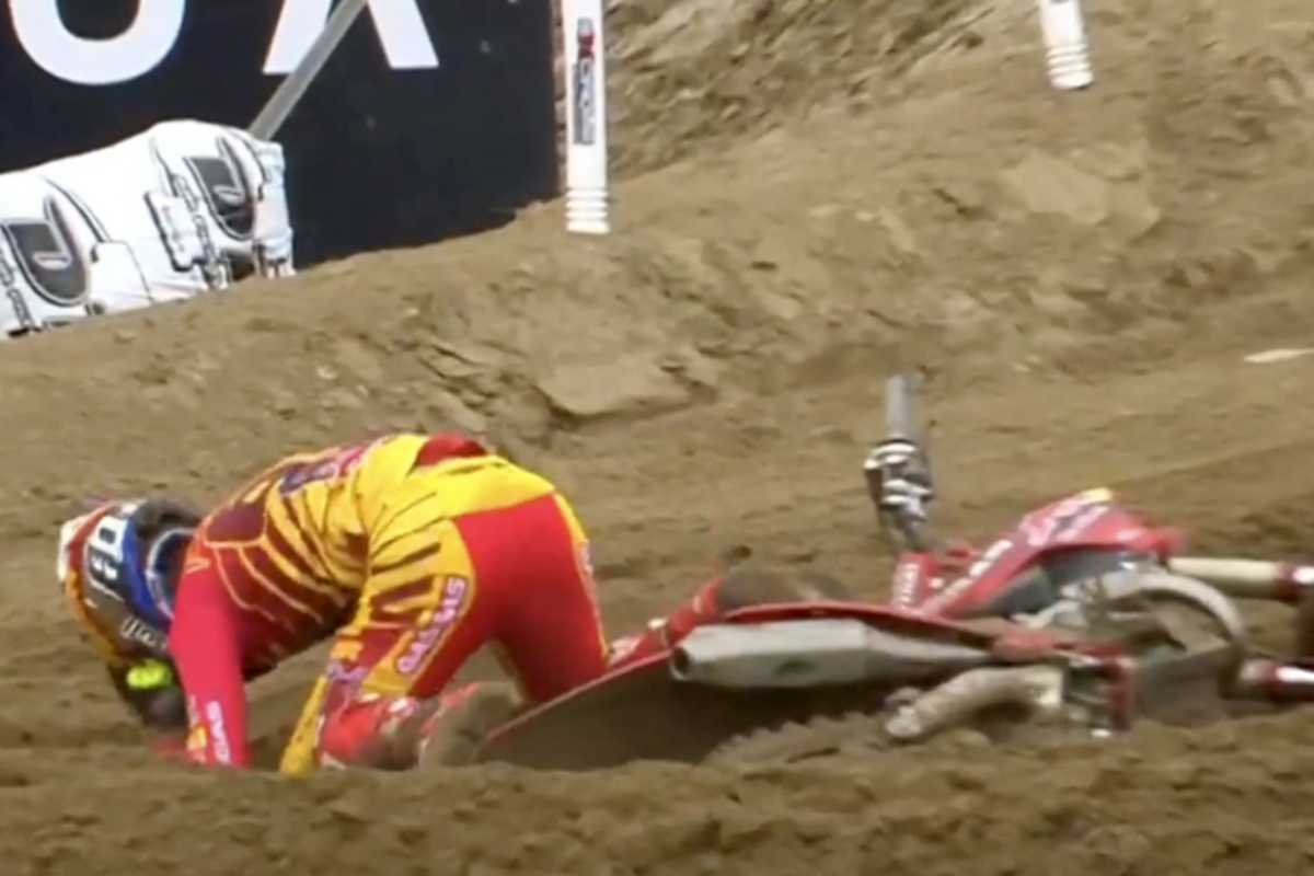 WM-Leader Jorge Prado nach seinem ersten Sturz