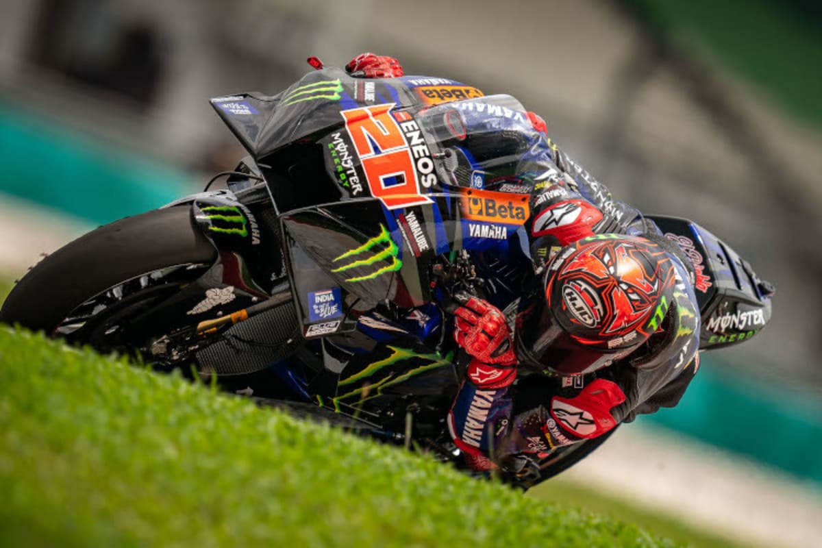 Yamaha-Werksfahrer Fabio Quartararo mit neuer Seitenverkleidung