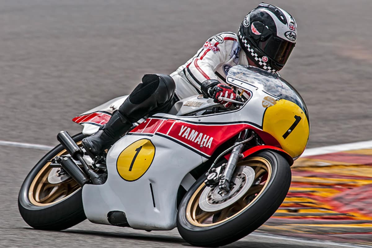 2012: Phil Read beim Sachsenring-Classic-Event mit einer Yamaha OW45 (500 ccm)