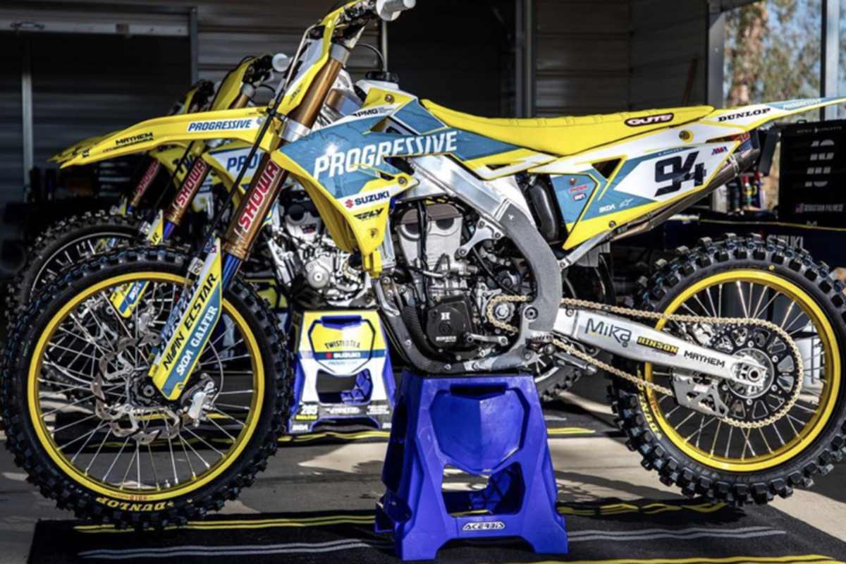 Das Logo von Progressive an Roczens Motorrad