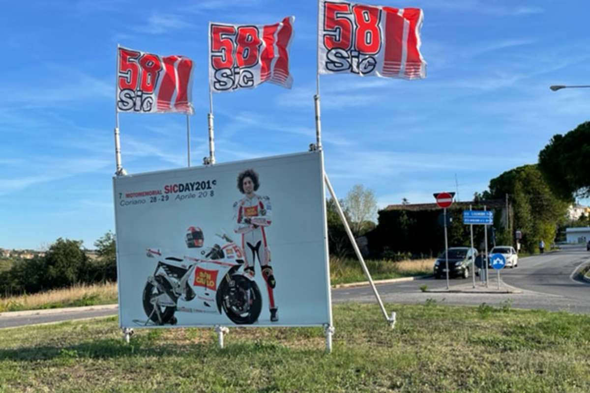 Vor der Ortseinfahrt: Coriano hat Marco Simoncelli nicht vergessen