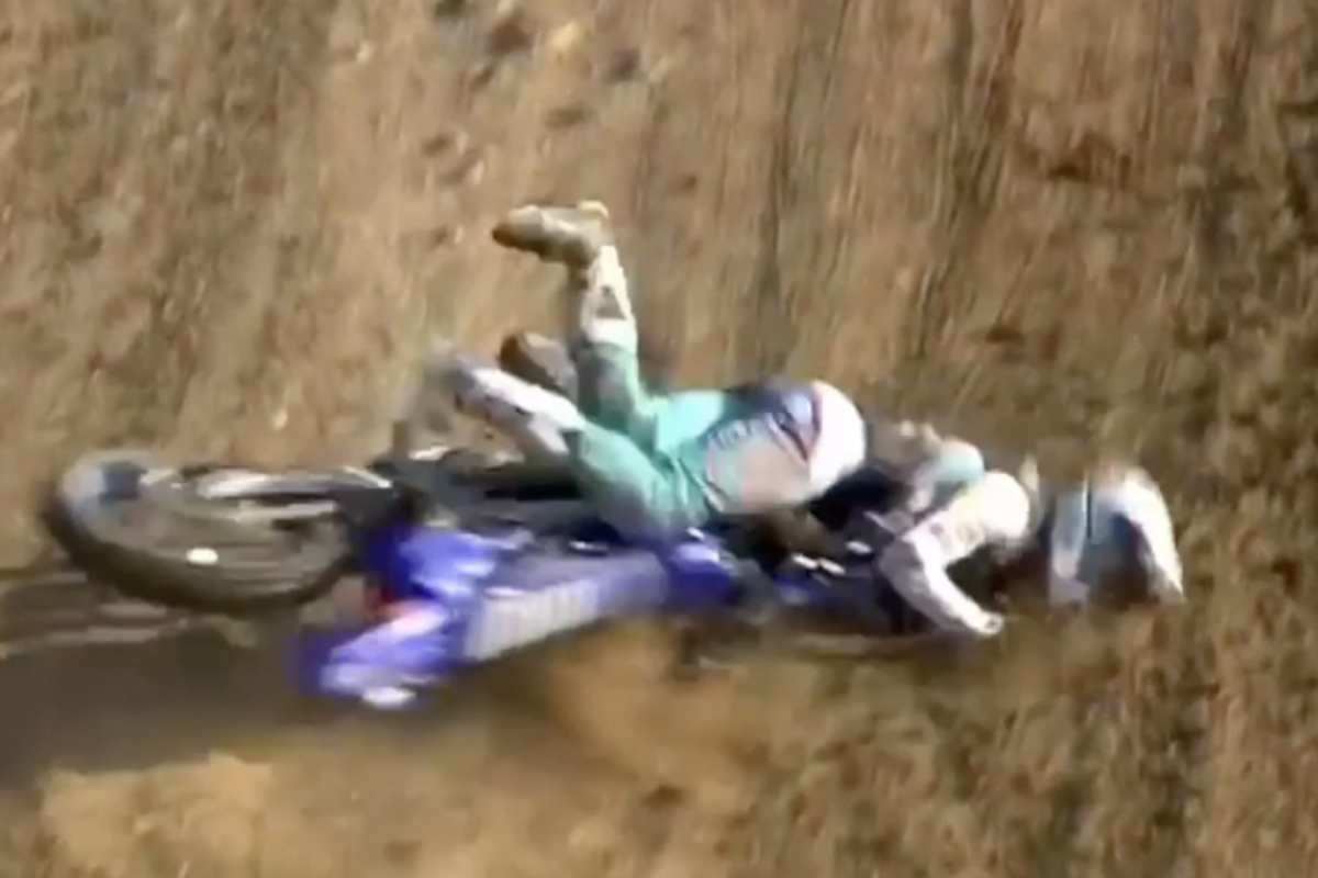 Calvin Vlaanderen stürzte und musste das Rennen beenden