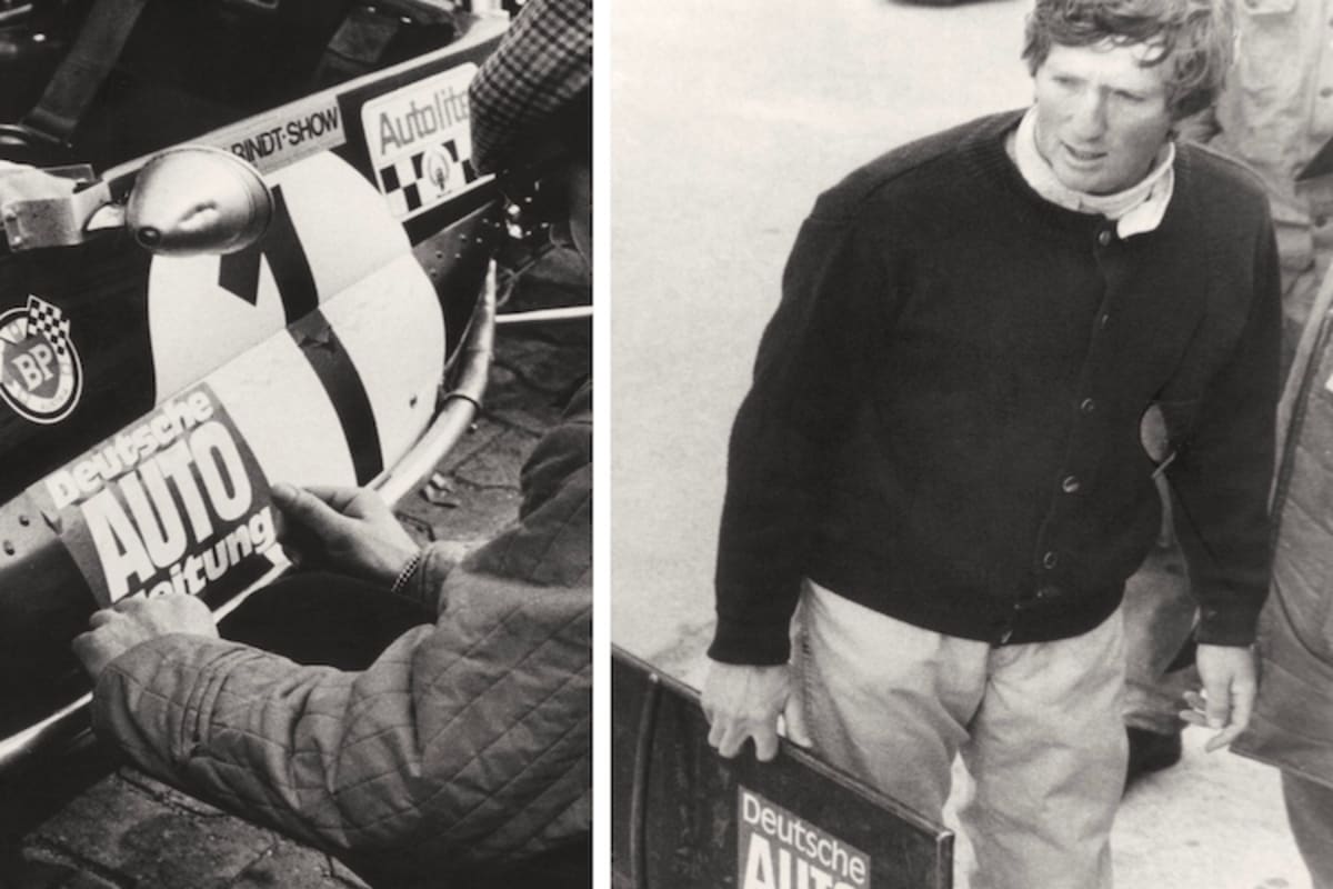 Billig-Werbedeals: DAZ-Aufkleber am Rindt-Lotus F2 und auf der Boxentafel – alles zusammen für 500 €