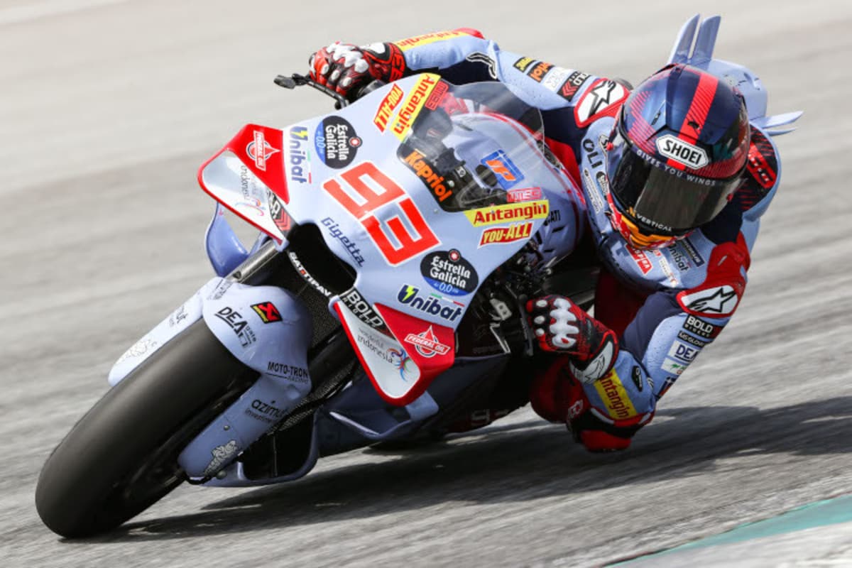 Erstmals steuert Marc Márquez in Sepang eine Gresini-Ducati im offiziellen 2024er-Look