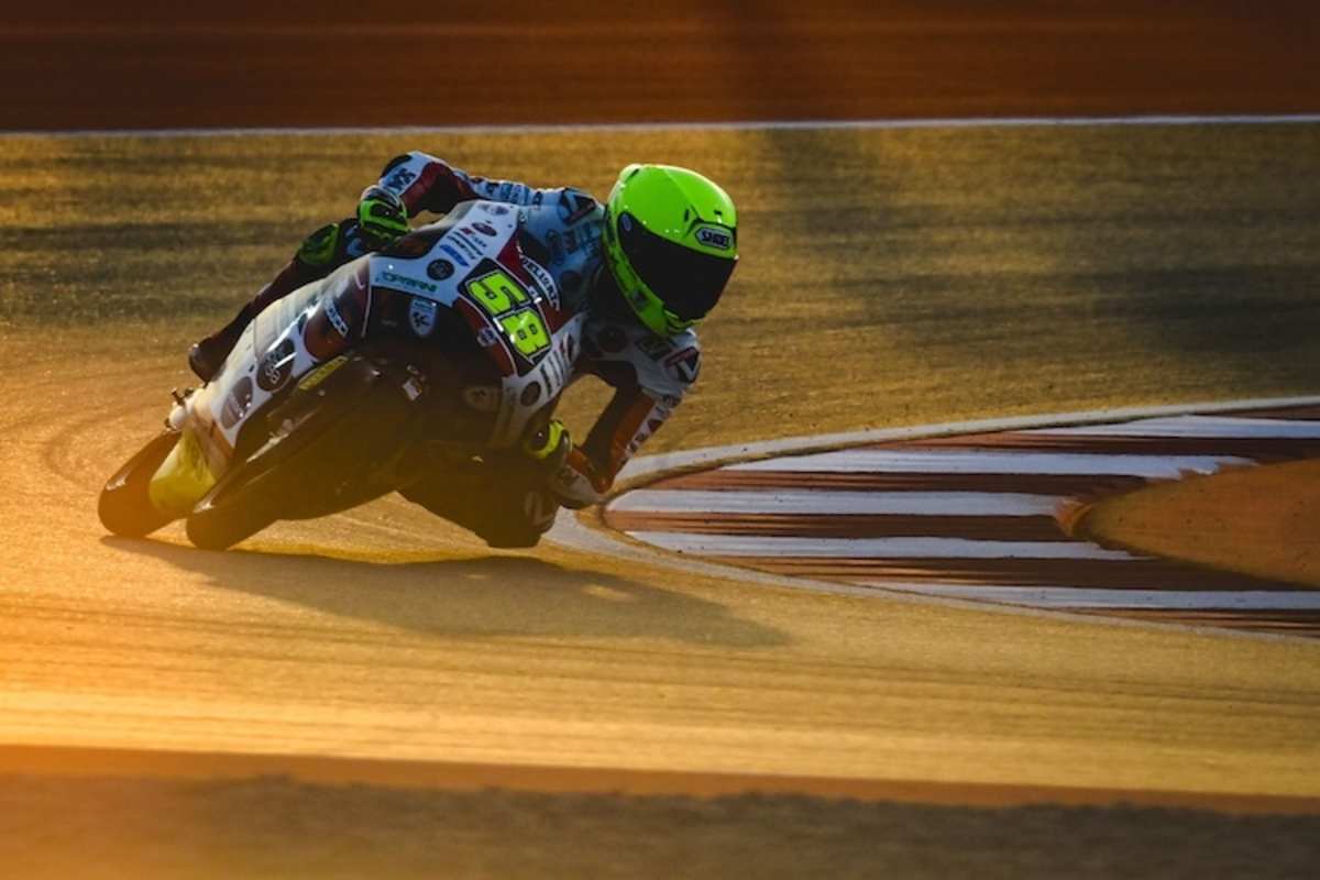 Eine schönes Auftaktmotiv: Luca Lunetta auf Honda für das SIC58 Squadra Corse Team um Paolo Simoncelli