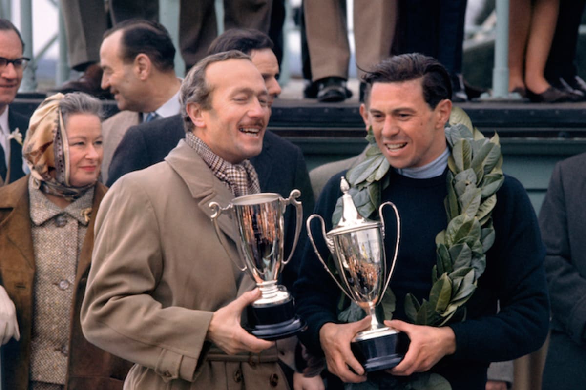 Mit Lotus-Chef Colin Chapman 1964