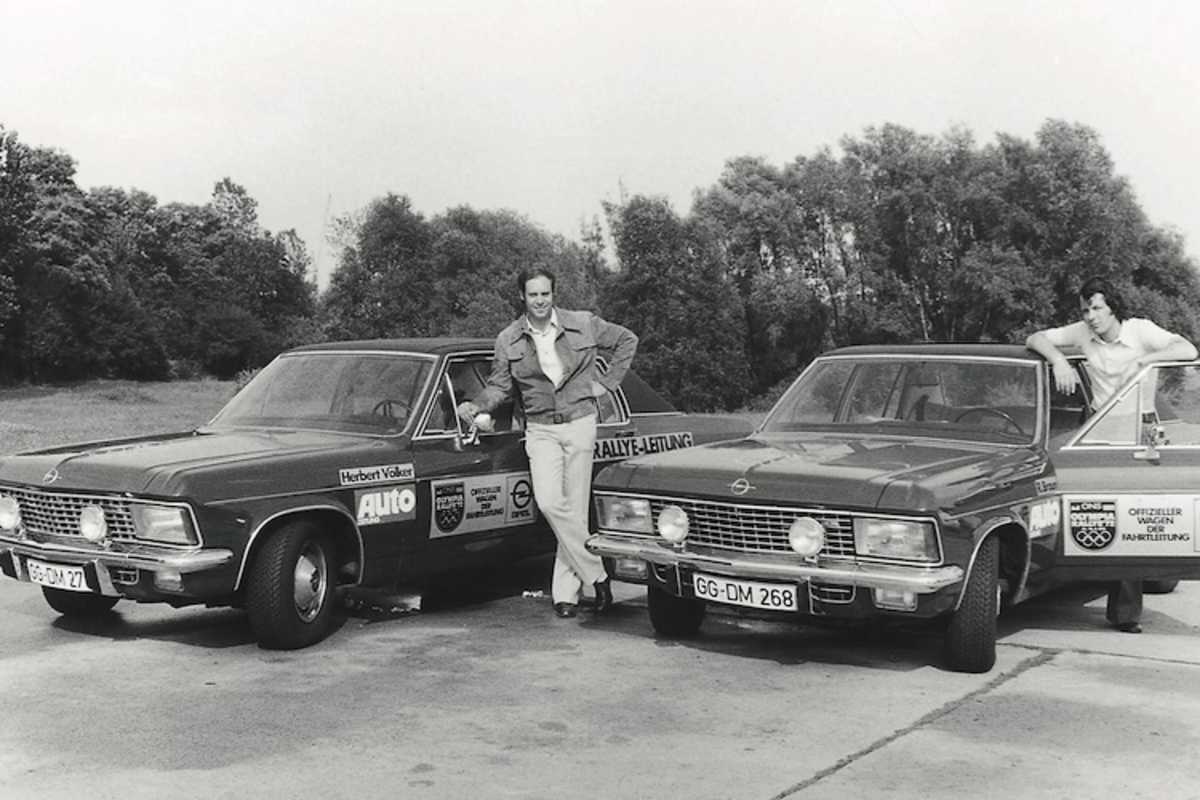 Edle Dienstwagen von Opel: Völker und Braun 1972 als Pressechefs der Olympia-Rallye Kiel-München