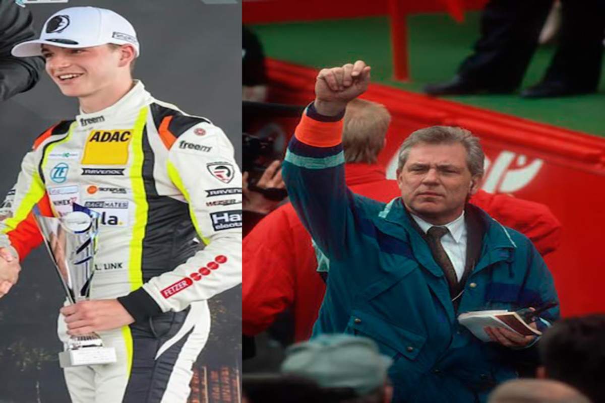 Luca Link mit Pokal Mitte Mai 2024 in Oschersleben // Lucas Opa Jörg Weick – Organisations-Genie in der alten DTM