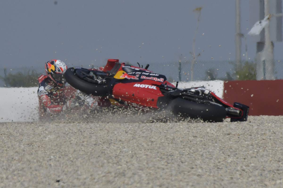 Auch Shooting-Star Pedro Acosta war einer der neun MotoGP-Fahrer, die während des ersten GP-Wochenendes vom Motorrad flogen