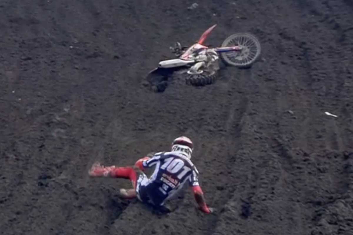 Mattia Guadagnini flog im zweiten Lauf heftig ab