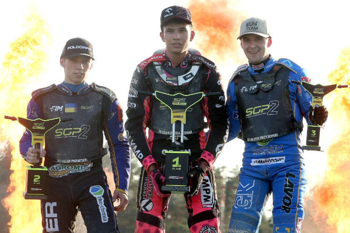 Die Top-3 in Riga (v.l.): Parnickyi, Bednar und Przyjemski