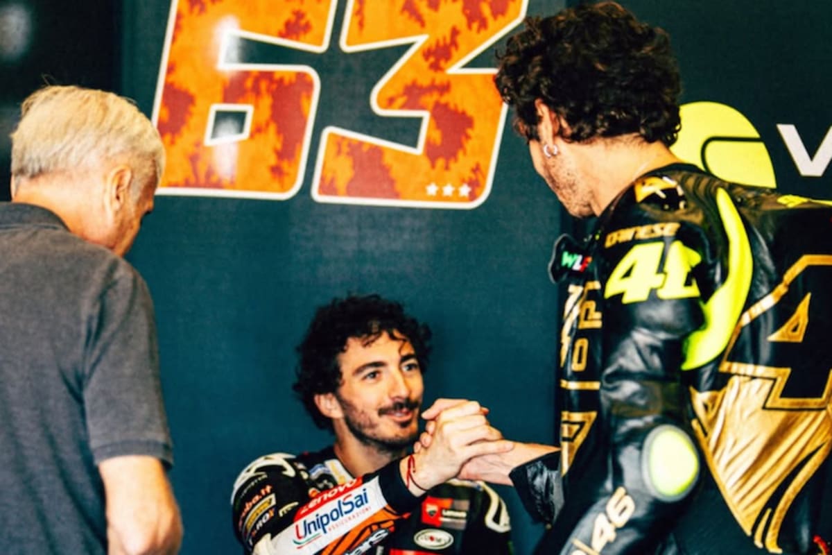 Pecco Bagnaia und Valentino Rossi
