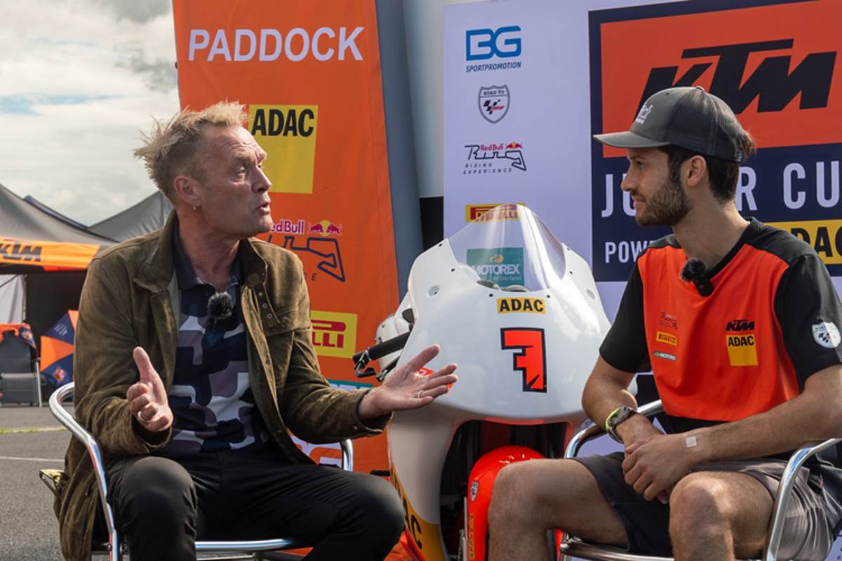 Lukas Tulovic (re.) im Gespräch mit Eddie Mielke, Most 2024