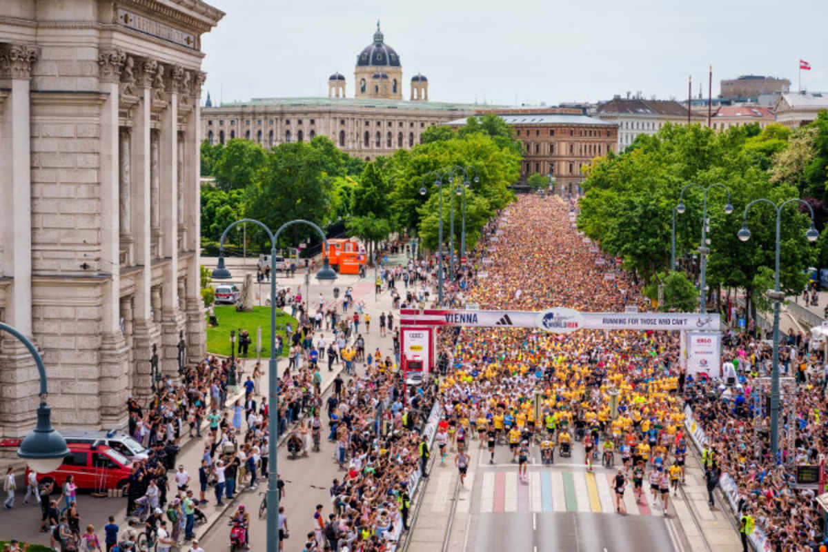 In großen Städten wie Wien nehmen Massen am World Run teil