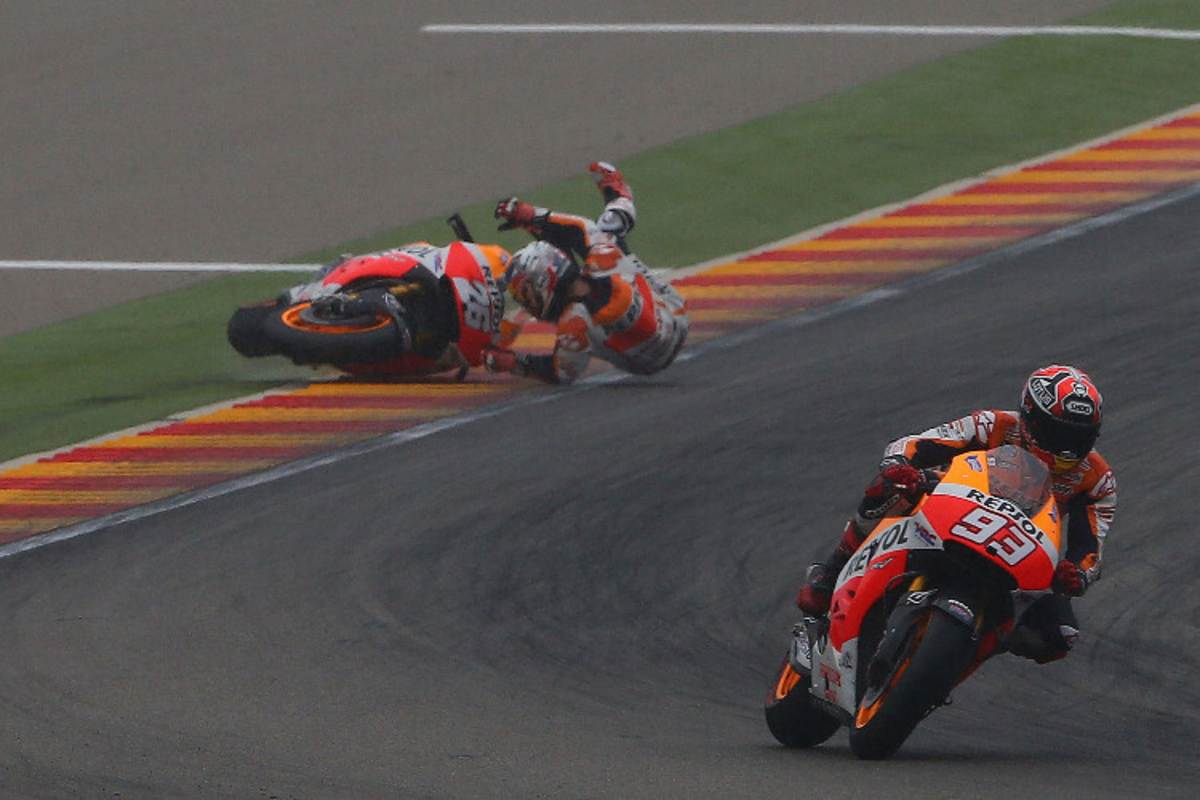 Die Lotterie im Regen endete für Márquez und Pedrosa in Aragón mit Stürzen